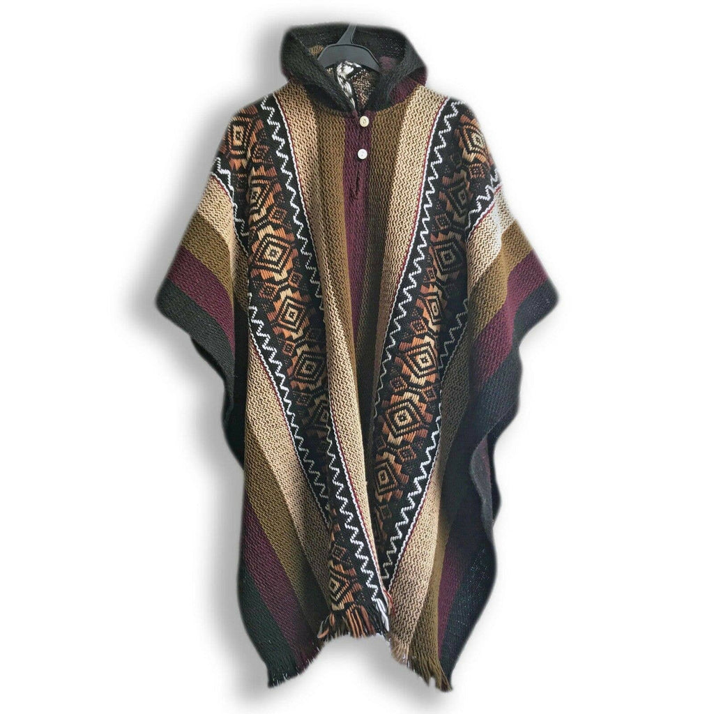 Pradera - Llama Wool Poncho - (Handmade in Ecuador)