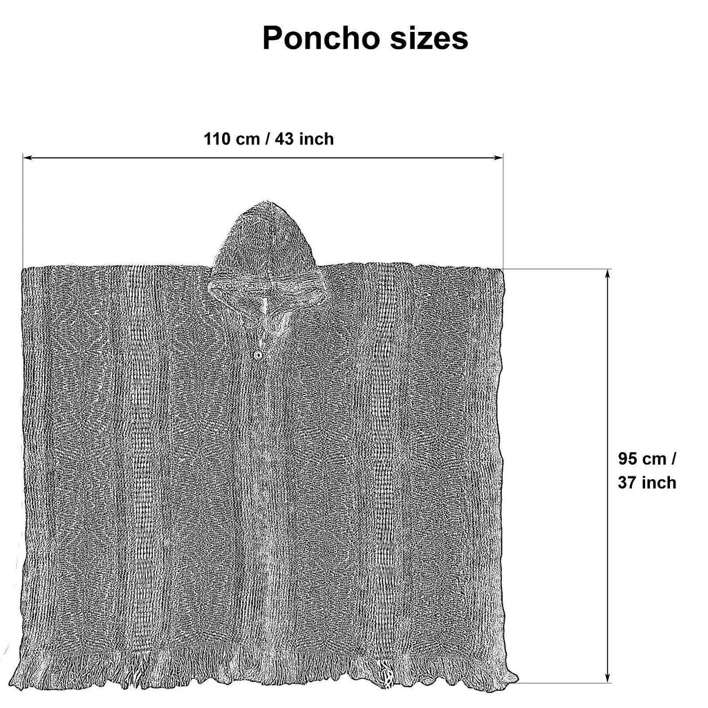 Pradera - Llama Wool Poncho - (Handmade in Ecuador)